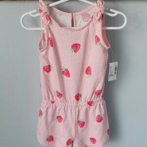 ❄️5/$25🎄TCP Pink Strawberry Romper Summer Size 12-18 Months